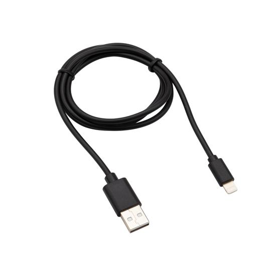 Фото №2 Кабель USB-Lightning 2 А, 1 м, черный ПВХ (etm18-7050)