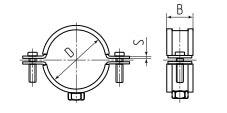 Фото №4 Хомут трубный ТХ 2 1/2'' (74-80мм) М10 (Fortisflex) (59920)