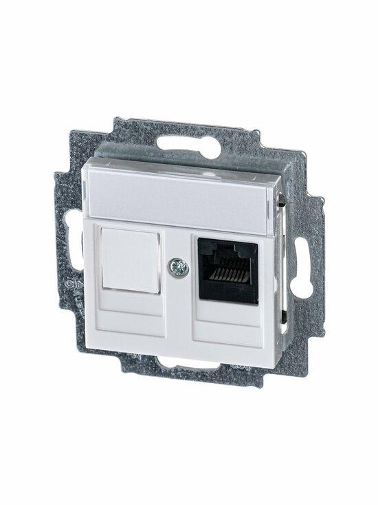 Фото №3 Розетка информационная ABB Levit RJ45 категория 5e и заглушка белый (5014H-A51017 03W)