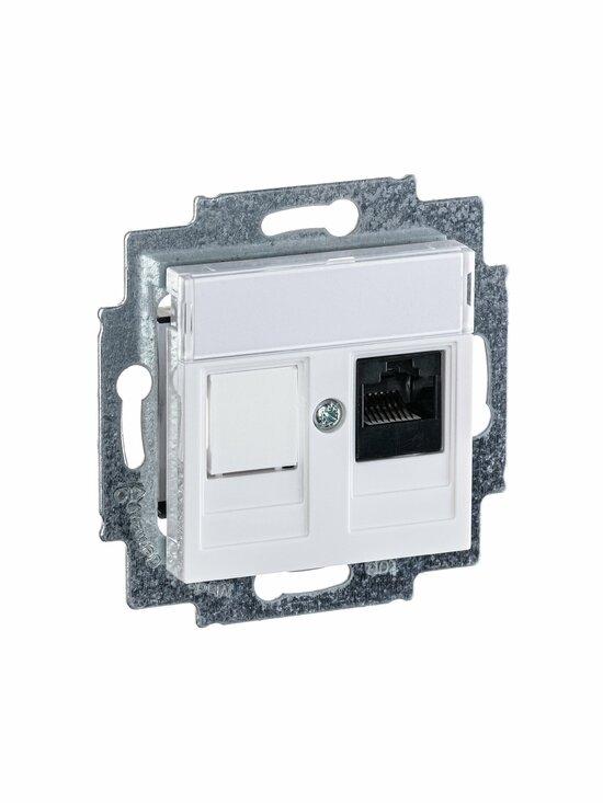 Фото №6 Розетка информационная ABB Levit RJ45 категория 5e и заглушка белый (5014H-A51017 03W)