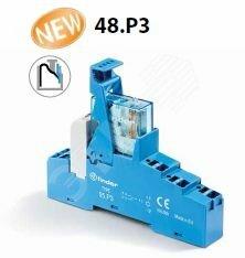 Фото №2 Модуль интерфейсный электромеханическое реле 1CO 10A контакты AgNi 24В AC IP20 безвинтовые клеммы 'Push-in' пластиковая клипса LED+варистор (48.P3.8.024.0060SPA)