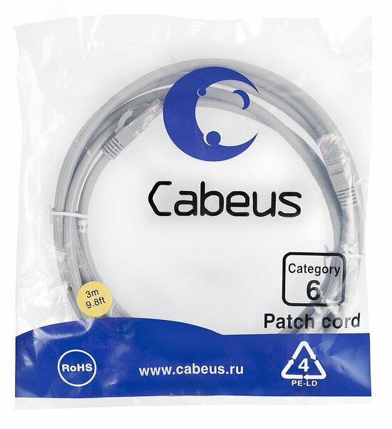 Фото №2 Патч-корд PC-UTP-RJ45-Cat.6-3m U/UTP, категория 6, 2xRJ45/8p8c, неэкранированный, серый, PVC, 3м (PC-UTP-RJ45-Cat.6-3m)