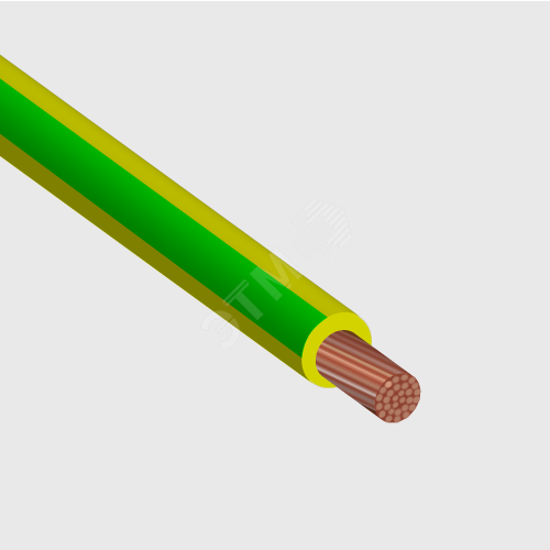 Фото №2 Провод силовой ПуГВнг(A)-LS 1х1 зелено-желтый ТРТС