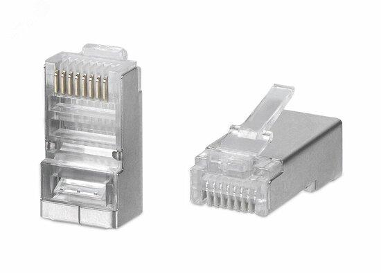 Фото №2 Коннектор RJ-45 под витую пару, быстрой установки,кат.5e экранированный (8P8C-SH-FC)