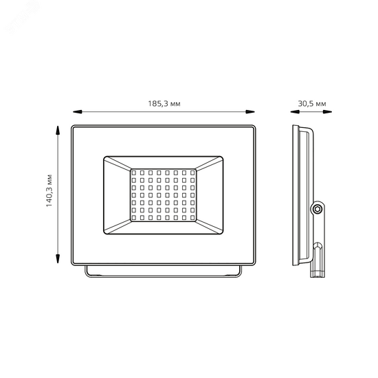 Фото №6 Прожектор светодиодный ДО-50 Вт 4475 Лм 4000К IP65 200-240 В черный LED Elementary Gauss (613100250)