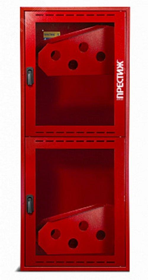 Фото №2 Шкаф пожарный навесной с окном ПРЕСТИЖ 540х1280х300 красный с двумя кассетами (ПРЕСТИЖ-03-НОК-2ПК)