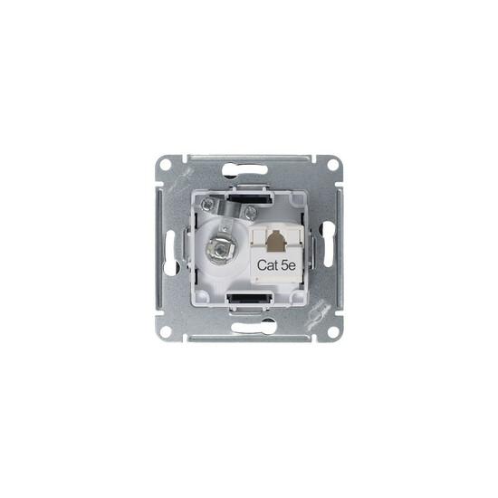 Фото №4 Розетка ATLASDESIGN двойная компьютерная+ТВ RJ45+TV категория 5E механизм грифель (ATN000789)