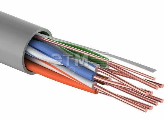 Фото №2 Кабель UTP 4PR 24AWG CU (медь) CAT5e 100 МГц PVC серый бухта 25 м (etm01-0043-25)