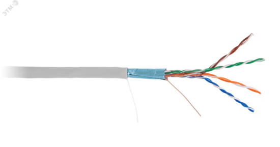 Фото №2 Витая пара F/UTP Cat 5e PVC серый 100м (EC-UF004-5E-PVC-GY-1)