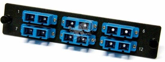 Фото №2 Панель для FO-19B* с 12 LC адаптерами 12 волокон одномод OS1/OS2 120*32 мм адаптеры а синий blue (47738)