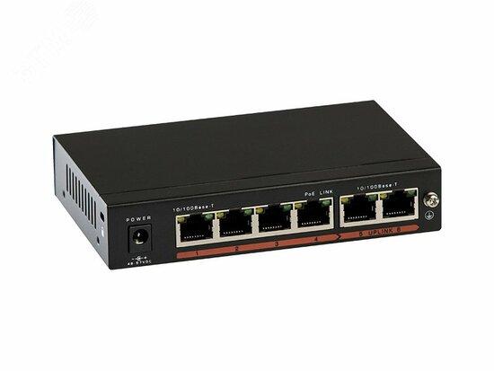 Фото №2 Коммутатор 4-портовый 10/100Mbps RJ-45 Uplink PoE UM1-E6/4P (UM1-E6/4P)