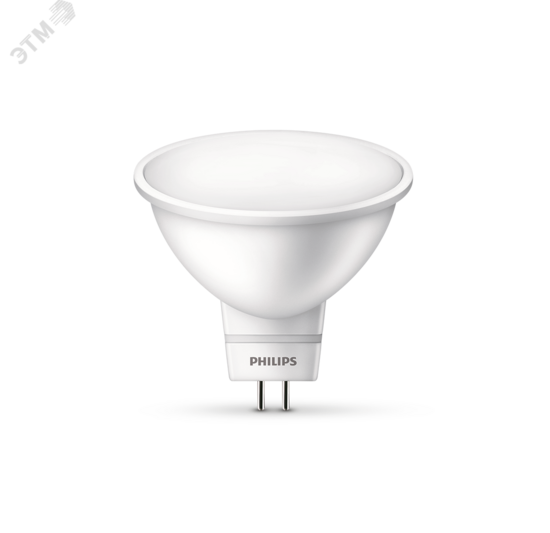 Фото №2 Лампа светодиодная LED MR16 5 Вт 400 Лм 6500 К GU5.3 К 220 В IP20 Ra 80-89 (класс 1В) LED spot PHILIPS (929001844787)