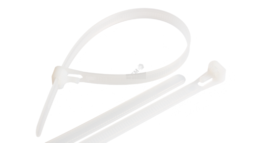 Фото №2 Стяжка нейлоновая открывающаяся, 200х7,5мм, белая, 100шт (NMC-CTN200-75-RL-WT-100)