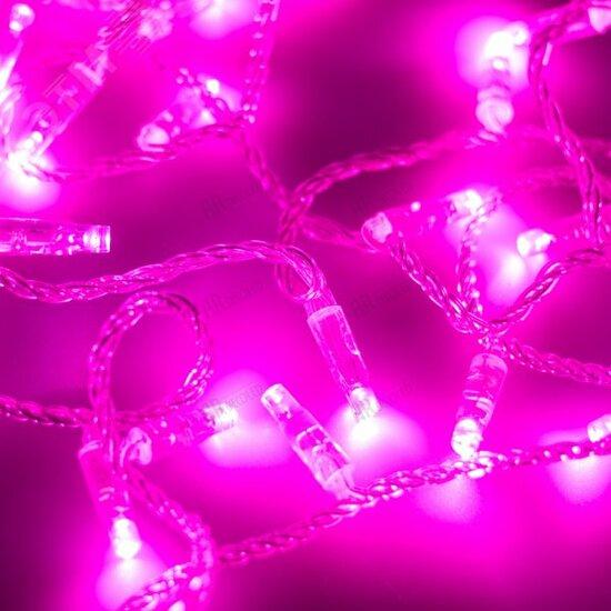 Фото №2 Гирлянда светодиодная декоративная ARD-STRING-CLASSIC-10000-CLEAR-100LED-FLASH PINK (230V, 7W) (ARDCL, IP65) (025792)