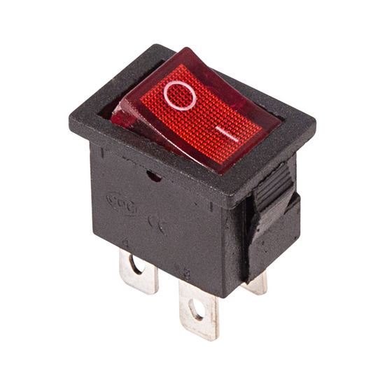 Фото №2 Выключатель клавишный 250V 6А (4с) ON-OFF красный  с подсветкой  Mini  (RWB-207, SC-768)  REXANT (в упак. 1шт.) (etm06-0300-A)