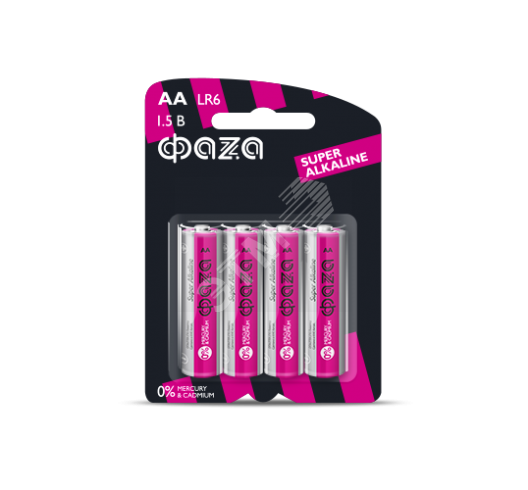Фото №2 Элемент питания LR 6 (AA) ФАZА Super Alkaline блистер, 4 шт. (5000285)