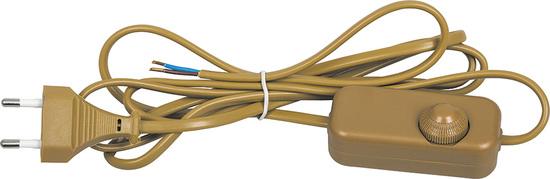 Фото №2 Шнур сетевой 1.5+0.5м 200Вт,230В золотой (DM103)