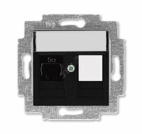 Фото №2 Розетка информационная ABB Levit RJ45 категория 5e и заглушка антрацит (5014H-A51017 63W)