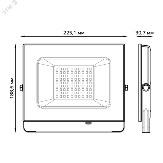 Фото №6 Прожектор светодиодный ДО-70 Вт 7150 Лм 3000К IP65 175-265 В черный LED Elementary Gauss (613527170)