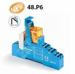 Фото №2 Модуль интерфейсный электромеханическое реле 1CO 16A контакты AgCdO 24В AC IP20 безвинтовые клеммы 'Push-in' пластиковая клипса LED+варистор (48.P6.8.024.0060SPA)