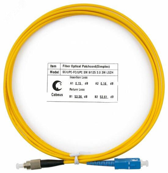 Фото №2 Шнур оптический simplex 3м SC-FC 9/125 sm  LSZH FOP(s)-9-SC-FC-3m (FOP(s)-9-SC-FC-3m)