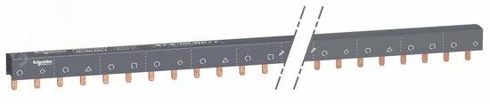 Фото №3 Шинка гребенчатая 4П (NL1NL2:NL3) 57 модулей 18мм 100А разрезаемая (A9XPH557)