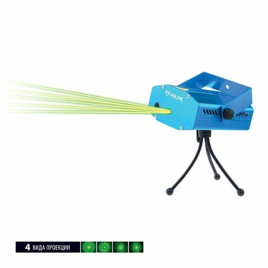 Фото №2 Лазерный проектор 4 типа проекции Микрофон Регулировка скорости вращения лазера и частоты пульсации UDL-Q350 4P/G BLUE (UL-00001184)