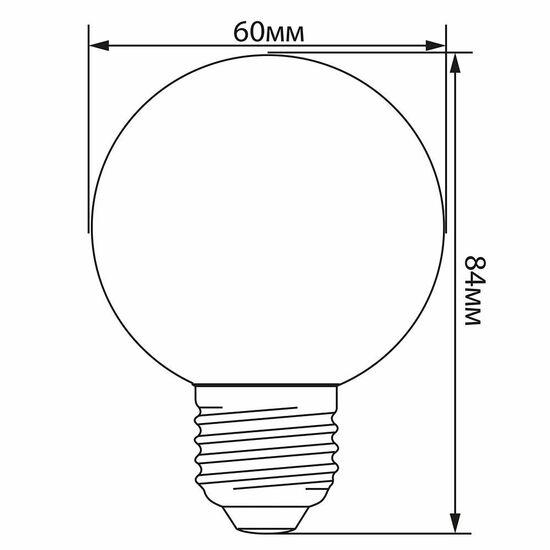 Фото №8 Лампа светодиодная LED 3вт Е27 6400K шар G60 (LB-371)