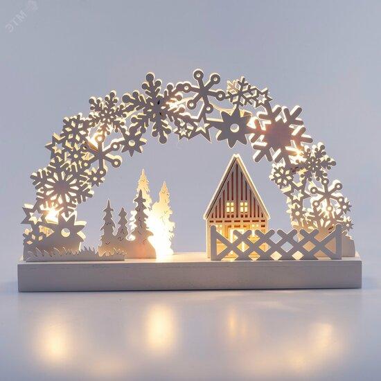 Фото №2 Светильник декоративный новогодний Зима, с подсветкой, 32*20 см, 2АА, IP20 (Б0051929)