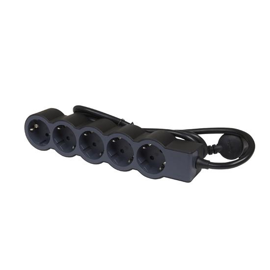 Фото №2 Удлинитель серии  Стандарт   5 x 2К+З с кабелем 1,5 м., цвет: черный (694556)