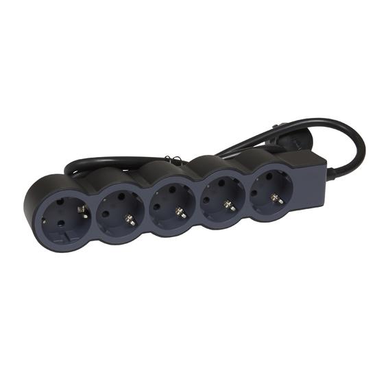 Фото №4 Удлинитель серии  Стандарт   5 x 2К+З с кабелем 1,5 м., цвет: черный (694556)