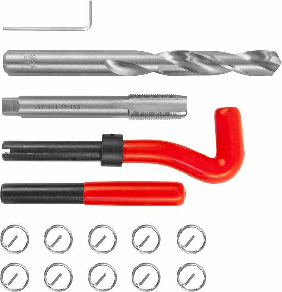 Фото №2 Набор для восстановления резьбы M14x1.25, 15 предметов (TRIS14125)