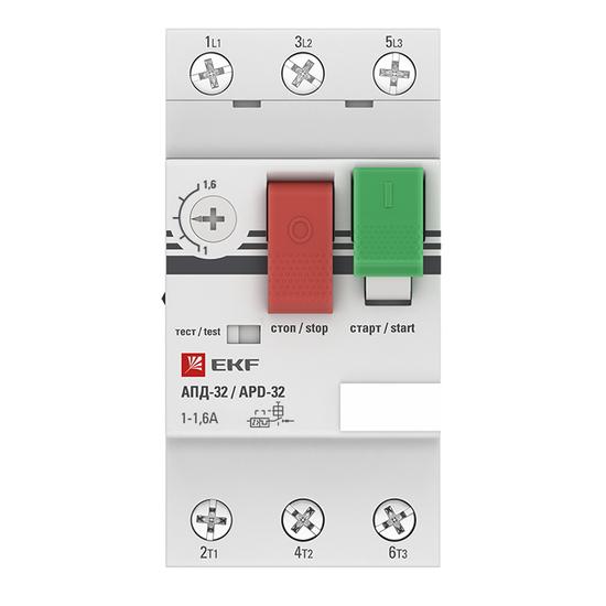 Фото №3 Мотор-автомат 1.0-1.6А АПД32 управление кнопками винтовые зажимы (apd2-1.0-1.6)
