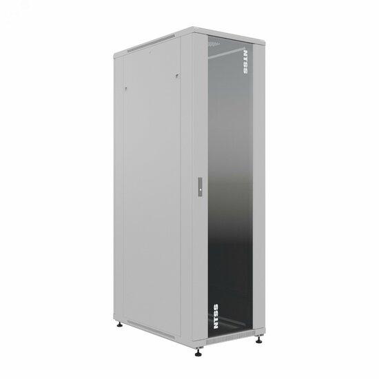 Фото №2 Шкаф напольный универсальный серверный NTSS R 22U 600х1000мм, 4 профиля 19, двери стекло и сплошная металл, боковые стенки съемные, регулируемые опоры, разобранный, серый RAL 7035 (NTSS-R22U60100GS)