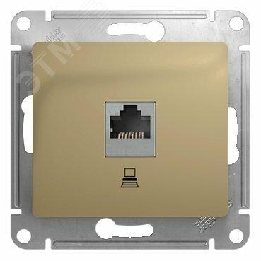 Фото №3 GLOSSA Розетка компьютерная RJ45 категория 5е в рамку титан (GSL000481K)