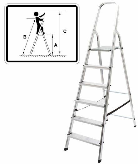 Фото №2 Лестница-стремянка алюминиевая, 6 ступеней, вес 4.6 кг (65344)