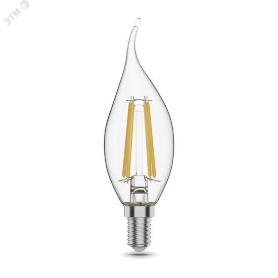 Фото №2 Лампа светодиодная LED 11 Вт 810 Лм 2700К теплая Е14 Свеча на ветру Filament Gauss (104801111)