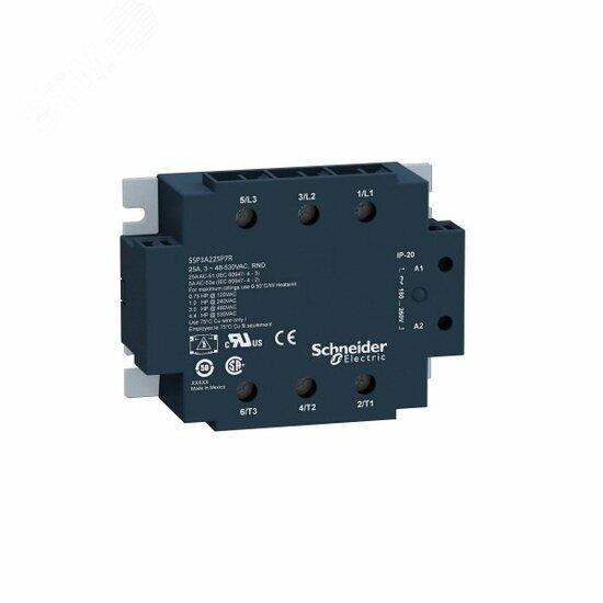 Фото №4 Реле твердотельное 3 фазы 25А 530В AC 120В AC (SSP3A225F7)