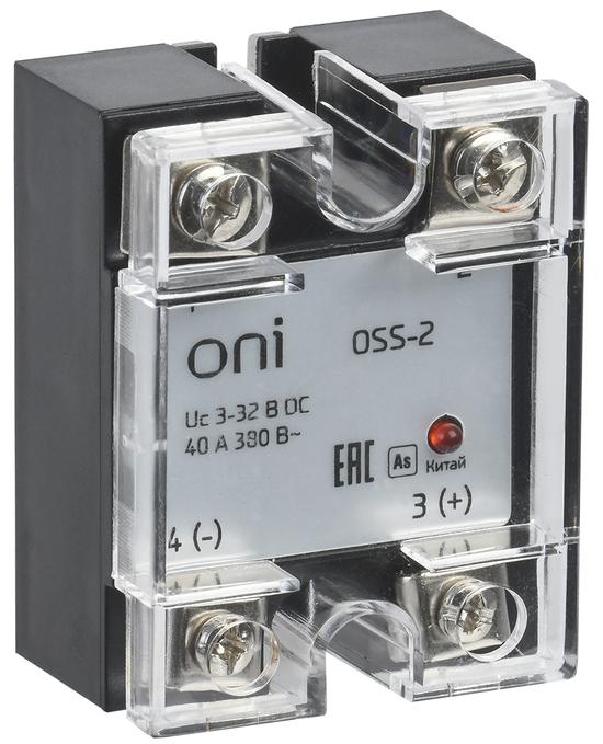 Фото №2 Реле твердотельное OSS-2 40А 380В AC 3-32В DC ONI (OSS-2-3-40-B)