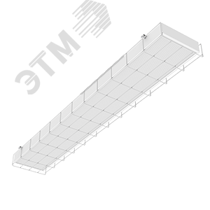 Фото №2 Светильник светодиодный ДПО-60Вт IP40 7200Лм 4000КS270 2.0 спортивный для образовательных           учреждений накладной 1200*212*70мм Белый с        призматическим рассеивателем с защитной           решеткой Вартон (V1-E0-00066-01PR0-4006040)