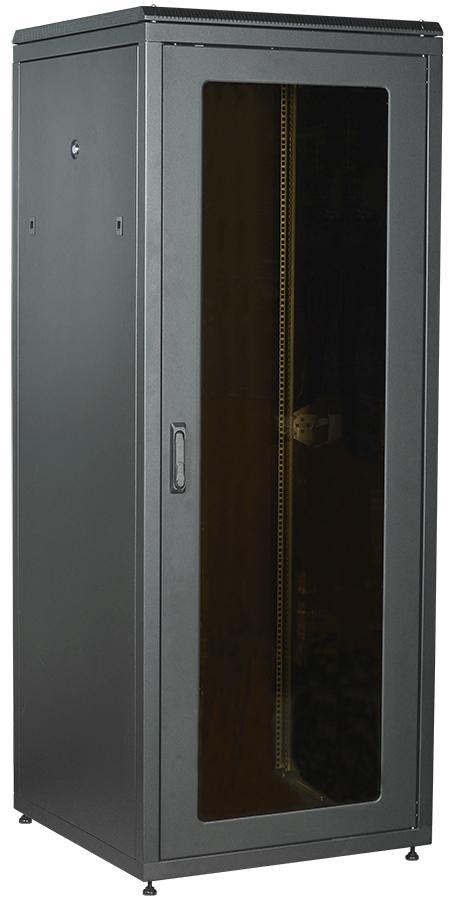 Фото №2 Шкаф сетевой 19' LINEA N 38U 800х800мм стеклянная передняя дверь задняя металлическая черный (LN05-38U88-GM)