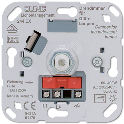 Фото №2 Механизм диммера с включением нажатием 60-400Вт (244EX)