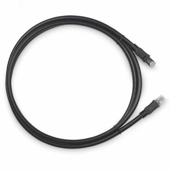 Фото №2 Патч-корд PC-ARM-FTP-RJ45-Cat.6a-0.5m-PE F/UTP, категория 6a, 2xRJ45/8p8c, экранированный, армированный гофрированной стальной лентой, черный, РЕ, внешний, 0.5м (PC-ARM-FTP-RJ45-Cat.6a-0.5m-PE)