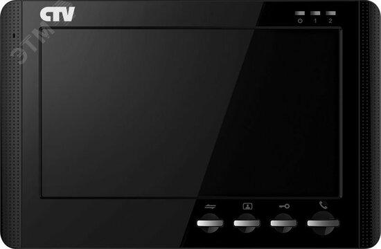 Фото №2 Монитор видеодомофона с кнопочным управлением, встроенный автоответчик, встроенный источник питания (CTV-M1704MD B (чёрный))