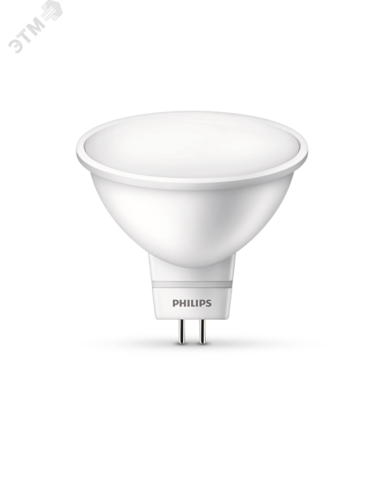 Фото №2 Лампа светодиодная LED MR16 5 Вт 400 Лм 2700 К GU5.3 К 220 В IP20 Ra 80-89 (класс 1В) LED spot PHILIPS (929001844587)