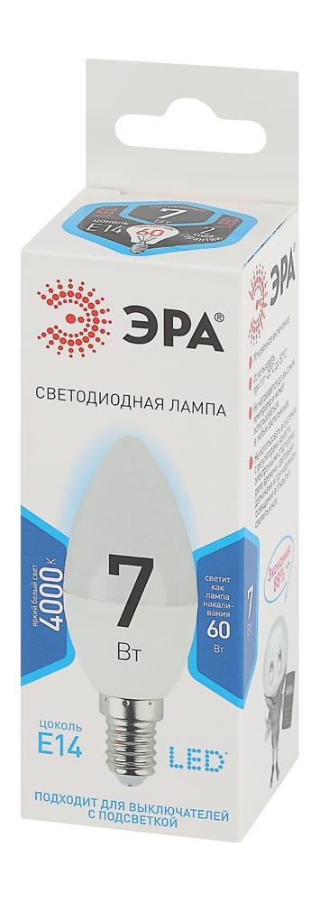 Фото №3 Лампа светодиодная Эра LED B35-7W-840-E14 (диод, свеча, 7Вт, нейтр, E14) (Б0020539)