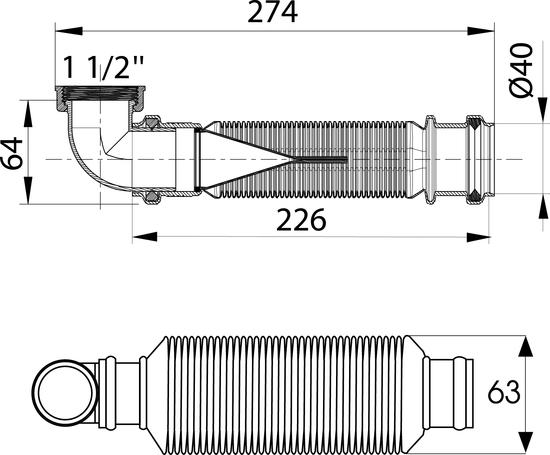 Фото №2 Сифон SENZO для мойки без выпуска 1'1/2 х 40 мм PUSH-FIT (31160002)