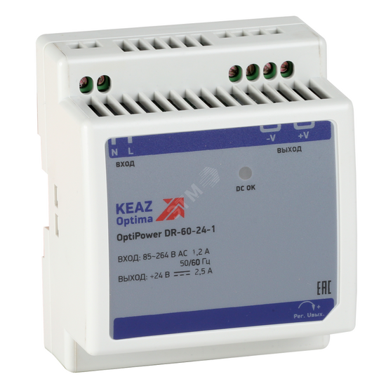 Фото №2 Блок питания OptiPower DR-60-24-1 (284546)