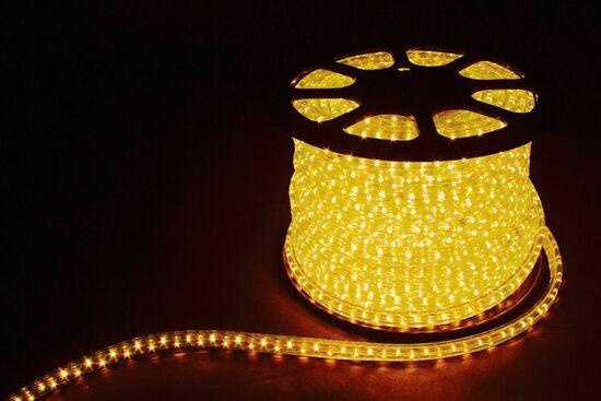 Фото №2 Дюралайт светодиодный LEDх72/м желтый трехжильный кратно 2м бухта 50м (LED-F)