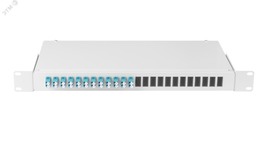 Фото №2 Оптический кросс 19д 1U укомплектованный на 24 порта LC/UPC SM 9/125 OS2 серый полный комплект (NMF-RP24LCUS2-WS-ES-1U-GY)